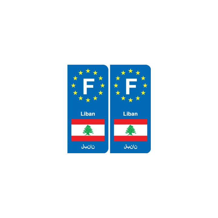 F Europe Liban Lebanon autocollant plaque