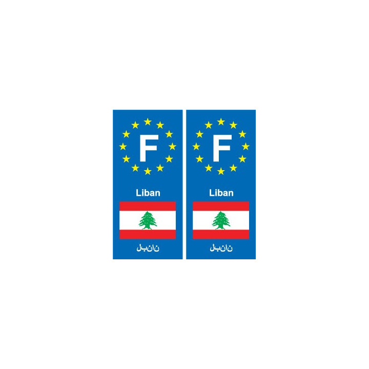 F Europe Liban Lebanon autocollant plaque