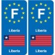 F Europe  Liberia autocollant plaque