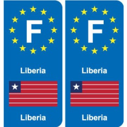 F Europe  Liberia autocollant plaque