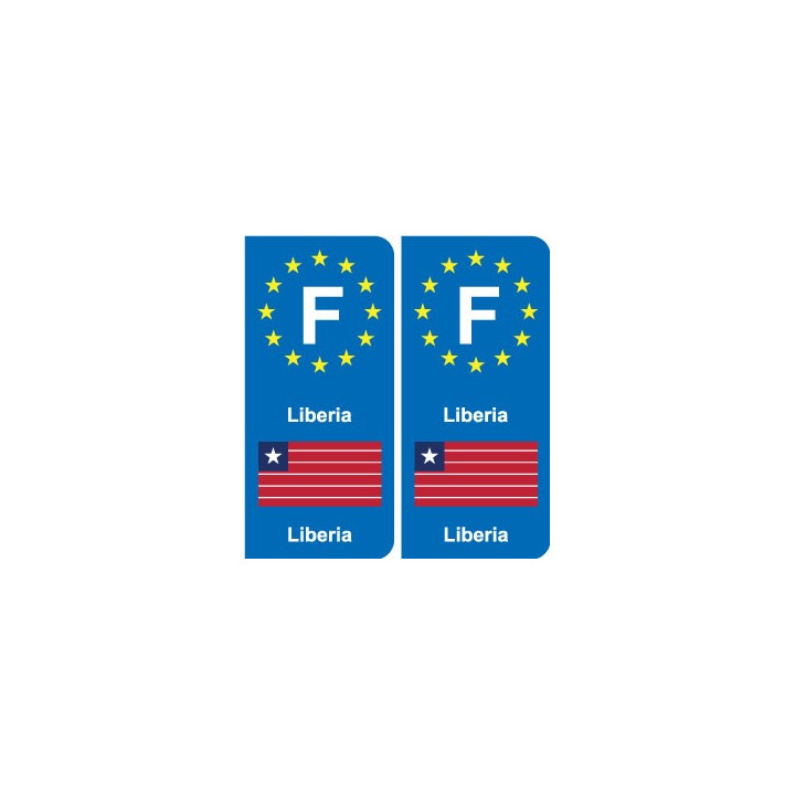F Europe  Liberia autocollant plaque