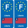 F Europe  Liberia autocollant plaque
