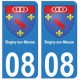 08 Bogny-sur-Meuse autocollant plaque ville département