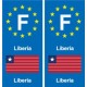 F Europe  Liberia autocollant plaque