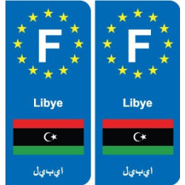 F Europe Libye Libya autocollant plaque