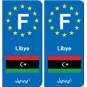 F Europe Libye Libya autocollant plaque