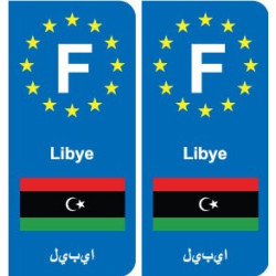 F Europe Libye Libya autocollant plaque