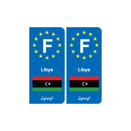F Europe Libye Libya autocollant plaque
