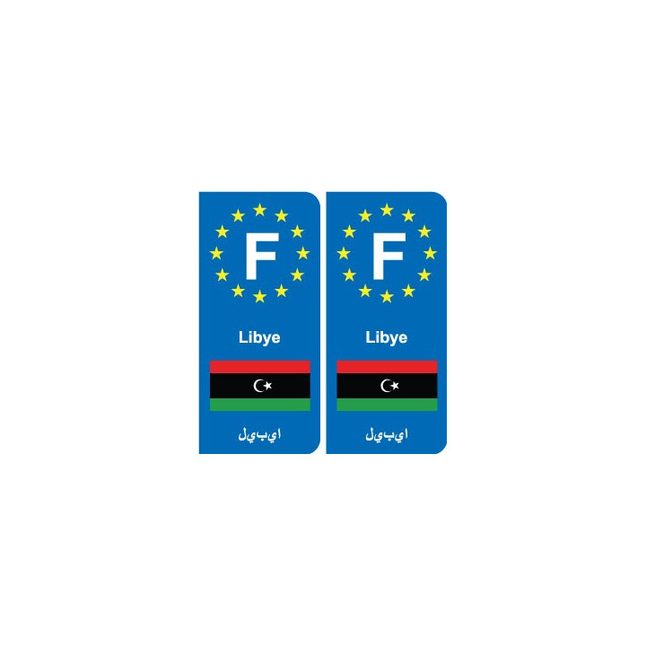 F Europe Libye Libya autocollant plaque