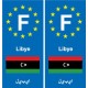 F Europe Libye Libya autocollant plaque