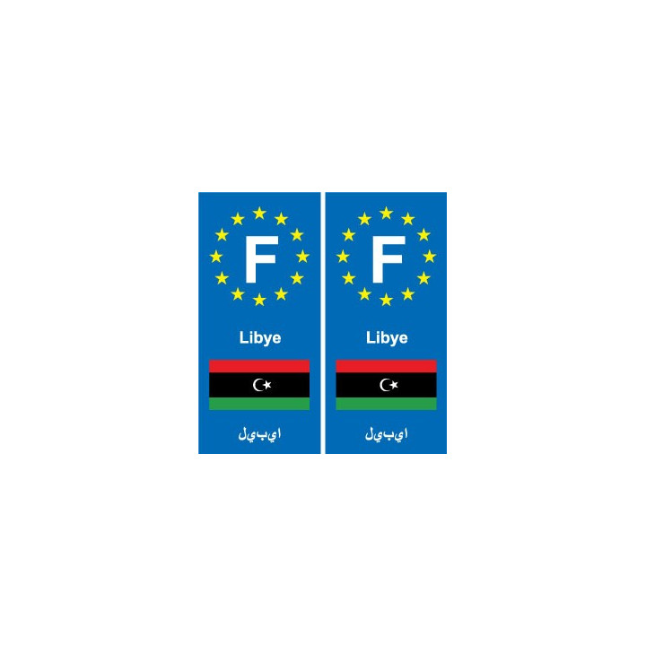 F Europe Libye Libya autocollant plaque