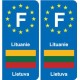 F Europe Lituanie Lithuania autocollant plaque