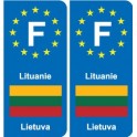 F Europe Lituanie Lithuania autocollant plaque