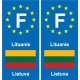 F Europe Lituanie Lithuania autocollant plaque