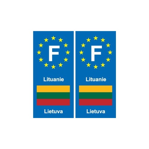 F Europe Lituanie Lithuania autocollant plaque