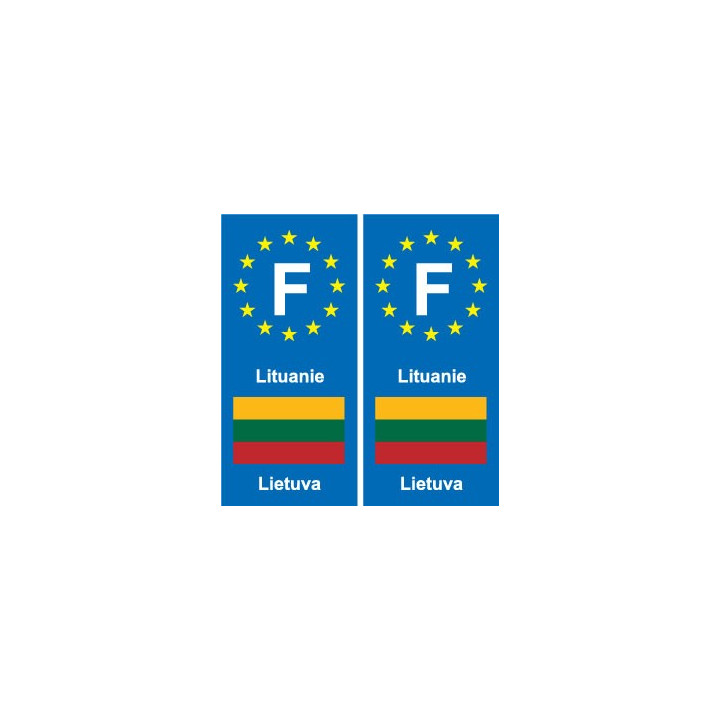 F Europe Lituanie Lithuania autocollant plaque