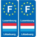 F Europe Luxembourg  autocollant plaque