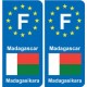F Europe Madagascar  autocollant plaque