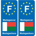 F Europe Madagascar autocollant plaque