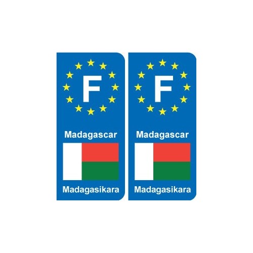 F Europe Madagascar  autocollant plaque