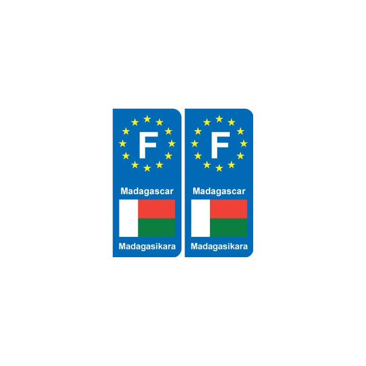 F Europe Madagascar  autocollant plaque