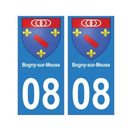08 Bogny-sur-Meuse autocollant plaque ville département