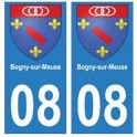 08 Bogny-sur-Meuse autocollant plaque ville département