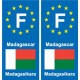 F Europe Madagascar  autocollant plaque