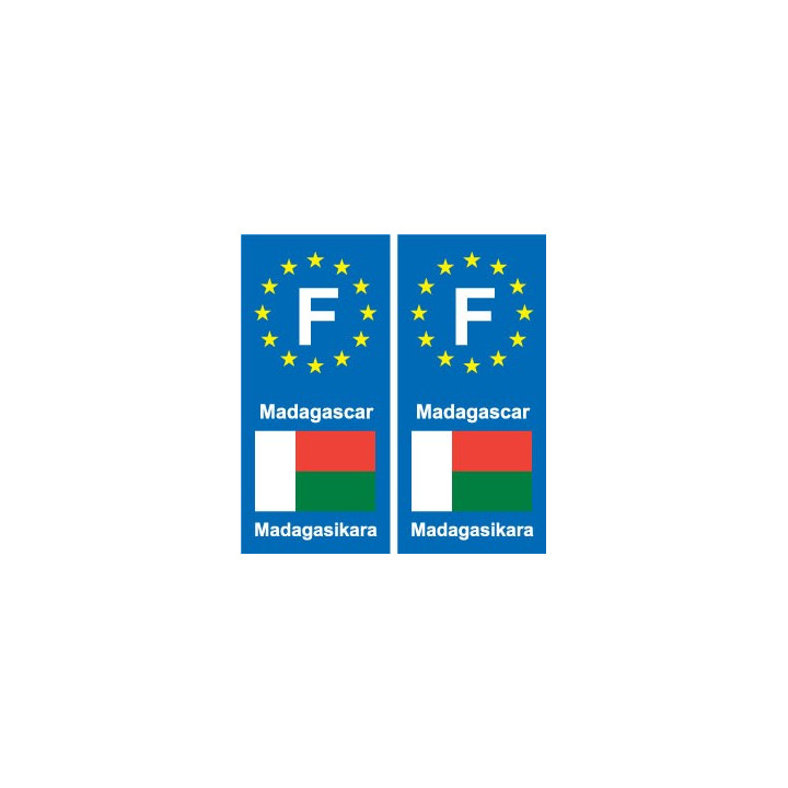 F Europe Madagascar  autocollant plaque