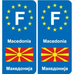 F Europe Macedonia autocollant plaque