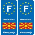 F Europe Macedonia autocollant plaque