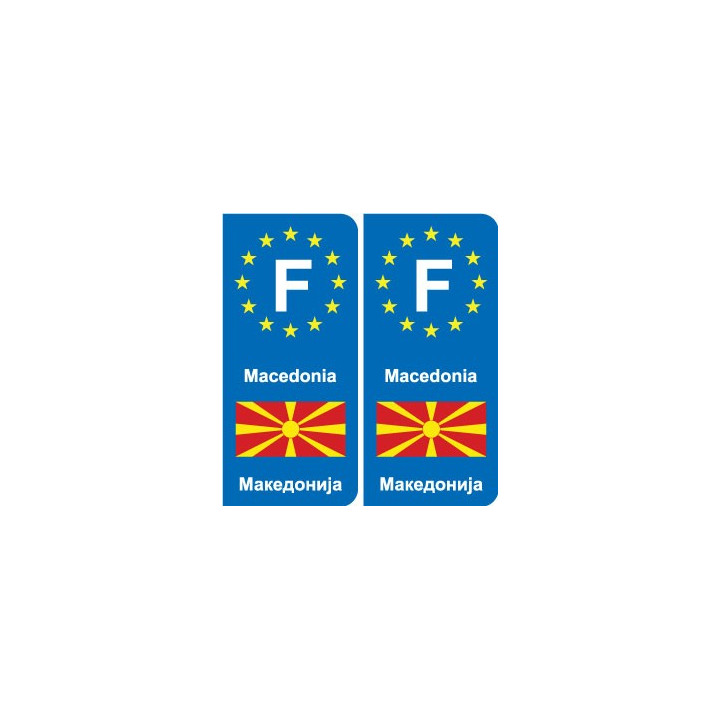 F Europe Macedonia autocollant plaque