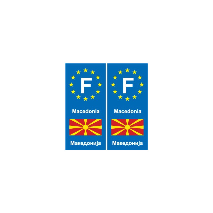 F Europe Macedonia autocollant plaque