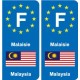 F Europe Malaisie Malaysia autocollant plaque