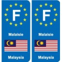 F Europe Malaisie Malaysia autocollant plaque
