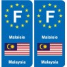 F Europe Malaisie Malaysia autocollant plaque