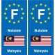 F Europe Malaisie Malaysia autocollant plaque