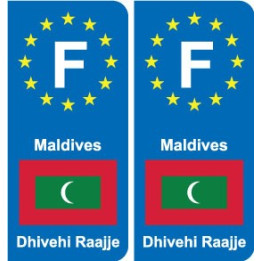 F Europe Maldives  autocollant plaque