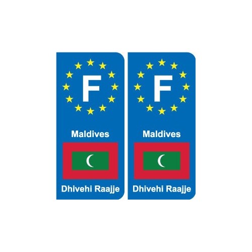 F Europe Maldives  autocollant plaque