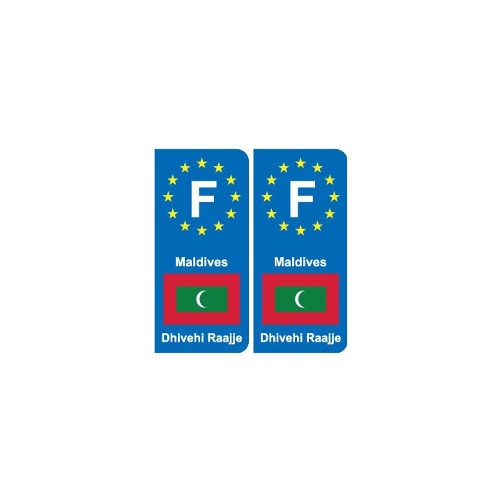F Europe Maldives  autocollant plaque