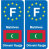 F Europe Maldives  autocollant plaque