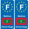 F Europe Maldives  autocollant plaque