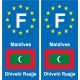 F Europe Maldives  autocollant plaque