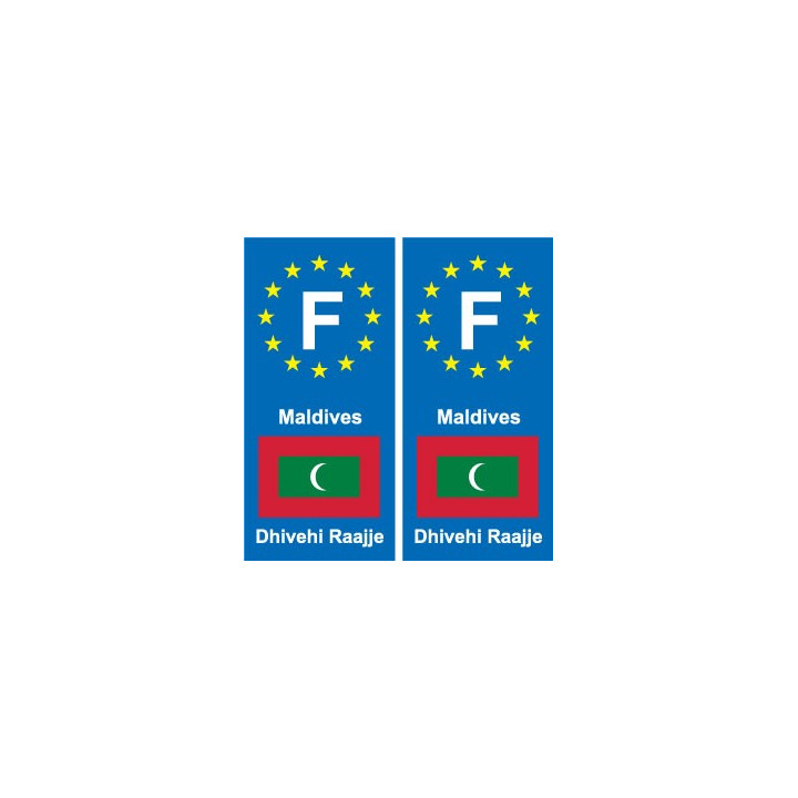 F Europe Maldives  autocollant plaque
