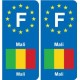 F Europe Mali  autocollant plaque