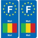 F Europe Mali  autocollant plaque