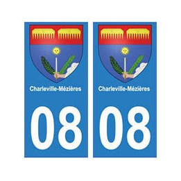 08 Charleville-Mézières autocollant plaque ville département