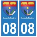 08 Charleville-Mézières autocollant plaque ville département