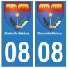 08 Charleville-Mézières autocollant plaque ville département