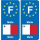 F Europe Malte autocollant plaque